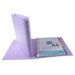 Gyűrűs könyv, 4 gyűrű, 40 mm, A4, EXACOMPTA, pasztell lila