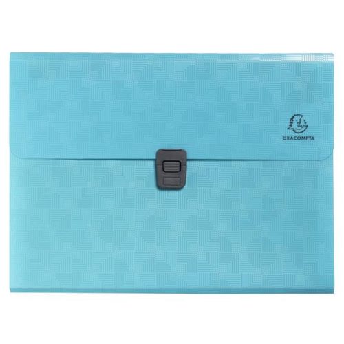 Harmonikamappa, A4, PP, 13 rekeszes, EXACOMPTA "Pop'NCo", ciánkék