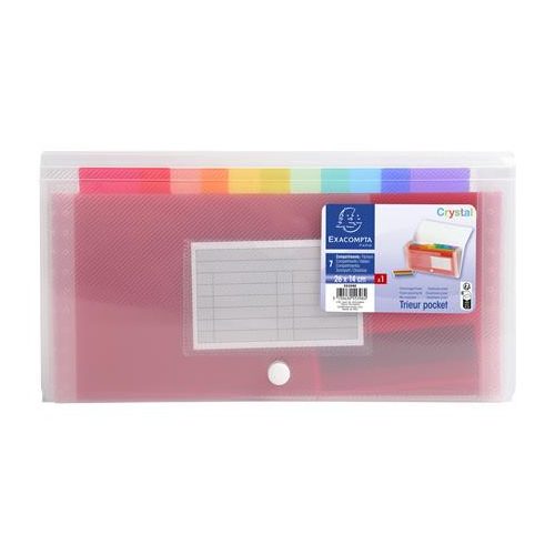 Harmonikamappa, 260x140mm, PP, 7 rekeszes, EXACOMPTA