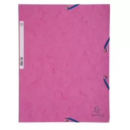 Gumis mappa, prespán, A4, EXACOMPTA, rózsaszín