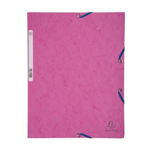 Gumis mappa, prespán, A4, EXACOMPTA, rózsaszín