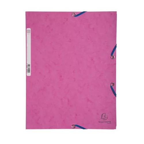 Gumis mappa, prespán, A4, EXACOMPTA, rózsaszín