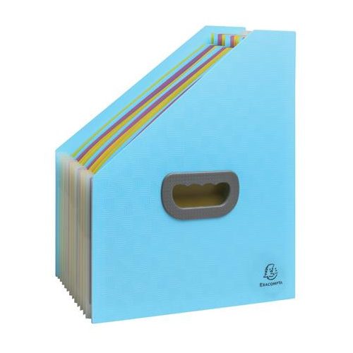 Harmonika iratpapucs, 265x325 mm, PP, 12 rekeszes, EXACOMPTA "Pop'NCo", ciánkék
