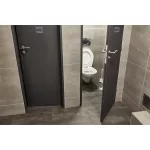 Információs tábla, öntapadó, 7,5x7,5 cm, alumíniumhatású, EXACOMPTA, "WC"