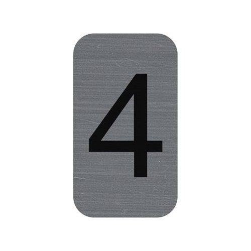 Információs tábla, öntapadó, 2,5x4,4 cm, alumíniumhatású, EXACOMPTA, 4-es