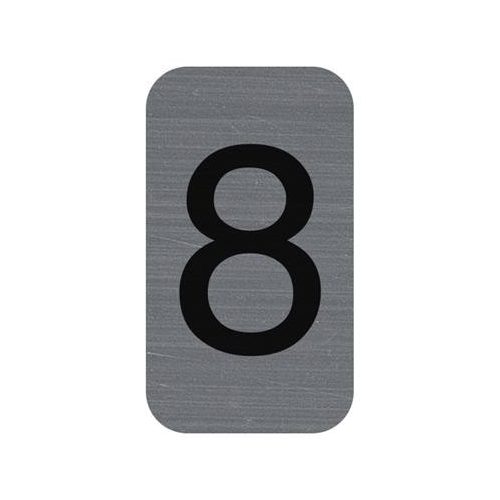 Információs tábla, öntapadó, 2,5x4,4 cm, alumíniumhatású, EXACOMPTA, 8-as