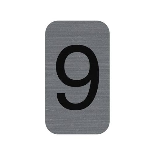 Információs tábla, öntapadó, 2,5x4,4 cm, alumíniumhatású, EXACOMPTA, 9-es