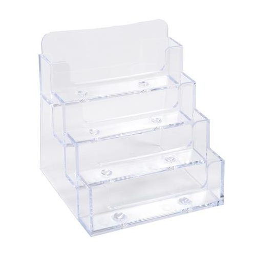 Névjegykártya tartó, asztali, 4 rekesz, EXACOMPTA "Office", áttetsző