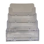 Névjegykártya tartó, asztali, 4 rekesz, EXACOMPTA "Office", áttetsző