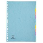 Regiszter, karton, A4, 12 részes, EXACOMPTA "Aquarel"