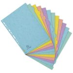 Regiszter, karton, A4, 12 részes, EXACOMPTA "Aquarel"