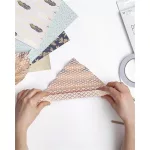 Dekorpapír, A4, 165 g, 12 lap, FOLIA, 12 különböző mintával