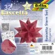 Bascetta csillag készlet, 14,5x14,5 cm, 90 g, 32 lap, FOLIA, piros-dzsungel