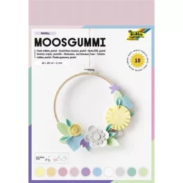   Moosgumi, 20x29 cm, 10 lap, FOLIA "Pastel", 10 különböző pasztell szín