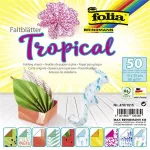 Origami papír, 15x15 cm, 80 g, 50 lap, FOLIA "Tropical", 10 különböző minta