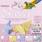 Origami papír, 15x15 cm, 80 g, 50 lap, FOLIA "Sweet", 5 különböző minta