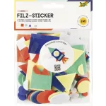 Matrica készlet, filc, 245 db, alakzatok, FOLIA, különböző színek