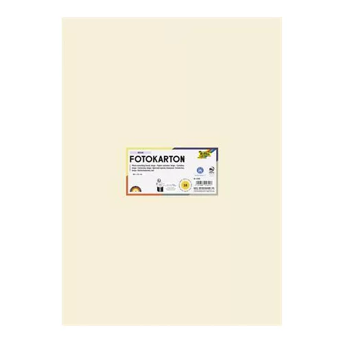 Dekorkarton, 2 oldalas, 50x70 cm, 300 g, 10 lap, FOLIA, bézs