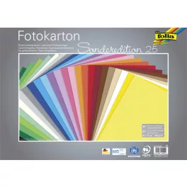   Dekorkarton, 2 oldalas, 50x70 cm, 300 g, 25 lap, FOLIA, vegyes színek