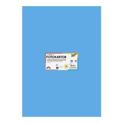 Dekorkarton, 2 oldalas, 50x70 cm, 300 g, 10 lap, FOLIA, óceánkék