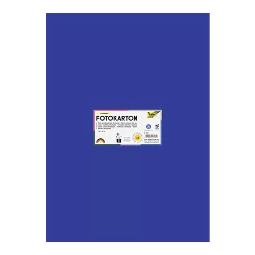 Dekorkarton, 2 oldalas, 50x70 cm, 300 g, 10 lap, FOLIA, ultramarinkék