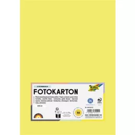   Dekorkarton, 2 oldalas, A4, 300 g, 50 lap, FOLIA, citromsárga