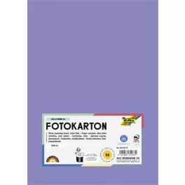 Dekorkarton, 2 oldalas, A4, 300 g, 50 lap, FOLIA, ibolyakék