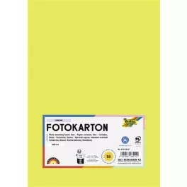 Dekorkarton, 2 oldalas, A4, 300 g, 50 lap, FOLIA, limesárga
