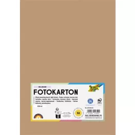   Dekorkarton, 2 oldalas, A4, 300 g, 50 lap, FOLIA, világosbarna