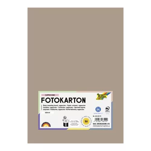 Dekorkarton, A4, 300 g, 50 lap, FOLIA, cappuccino