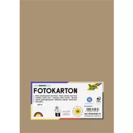 Dekorkarton, 2 oldalas, A4, 300 g, 50 lap, FOLIA, őzbarna