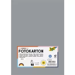 Dekorkarton, 2 oldalas, A4, 300 g, 50 lap, FOLIA, kőszürke