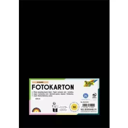 Dekorkarton, 2 oldalas, A4, 300 g, 50 lap, FOLIA, fekete