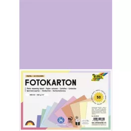   Dekorkarton, 2 oldalas, A4, 300 g, 10x5 lap, FOLIA, „Pastel”, vegyes színek