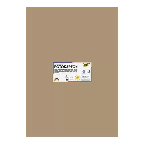 Dekorkarton, 2 oldalas, 50x70 cm, 300 g, 10 lap, FOLIA, őzbarna