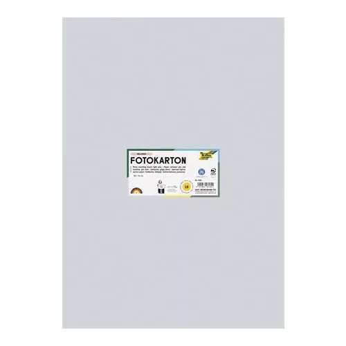 Dekorkarton, 2 oldalas, 50x70 cm, 300 g, 10 lap, FOLIA, halvány szürke
