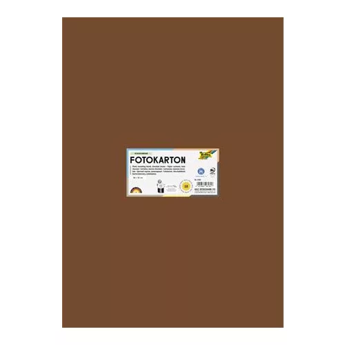 Dekorkarton, 2 oldalas, 50x70 cm, 300 g, 10 lap, FOLIA, csokoládébarna