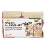 Adventi naptár, tasakos, juta hatás, FOLIA "Nature", természetes hatású