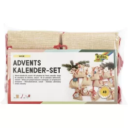   Adventi naptár, tasakos, juta hatás, FOLIA "Nature", természetes hatású
