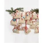 Adventi naptár, tasakos, juta hatás, FOLIA "Nature", természetes hatású