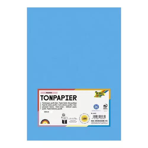 Színes papír, A4, 130 g, 100 lap, FOLIA, tengerkék