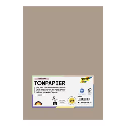 Színes papír, A4, 130 g, 100 lap, FOLIA, cappuccino