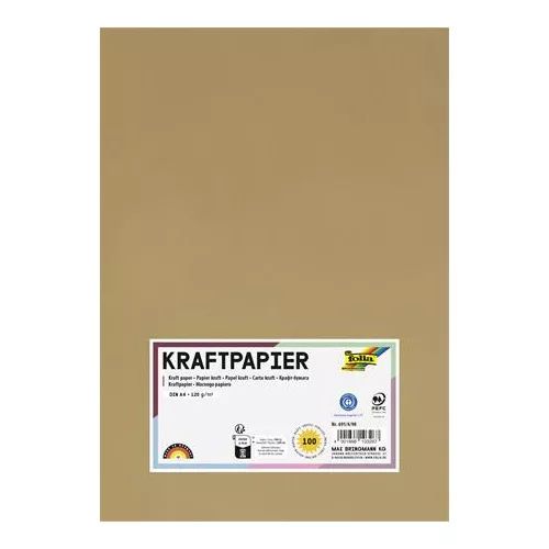 Kraft papír, A4, 120 g, 100 lap, FOLIA
