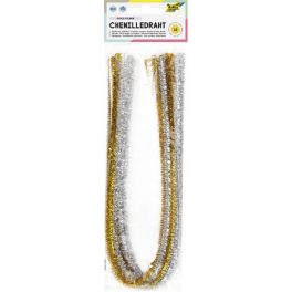 Zseníilia drót, 50 cm, FOLIA, arany-ezüst