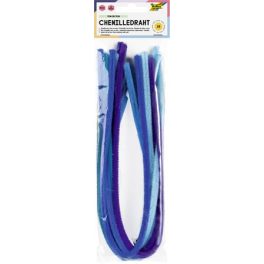   Zseníilia drót, 50 cm, FOLIA "Colour Tone Mix", 10 kék árnyalat