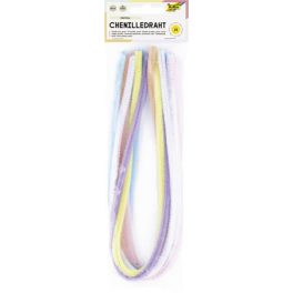   Zseníilia drót, 50 cm, FOLIA, 10 különböző pasztel szín