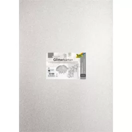   Dekorkarton tömb, csillámos, 1 oldalas, 50x70 cm, 300g, 5 lap, FOLIA, ezüst
