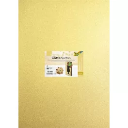   Dekorkarton tömb, csillámos, 1 oldalas, 50x70 cm, 300g, 5 lap, FOLIA, arany