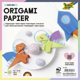   Origami papír, 20x20 cm, 70 g, 500 lap, FOLIA, vegyes színek