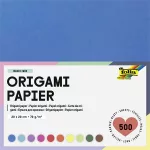 Origami papír, 20x20 cm, 70 g, 500 lap, FOLIA, vegyes színek